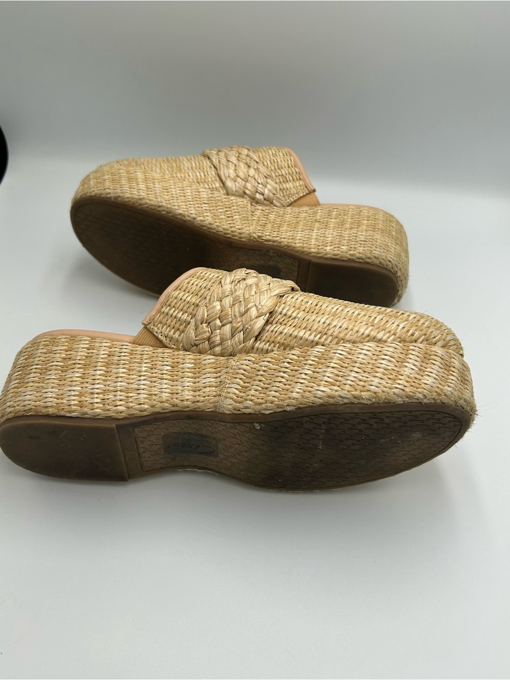 Circus By Sam Edelman Jacey Platform Raffia Clogs Shoes Size 9 Women’s - Picture 10 of 10